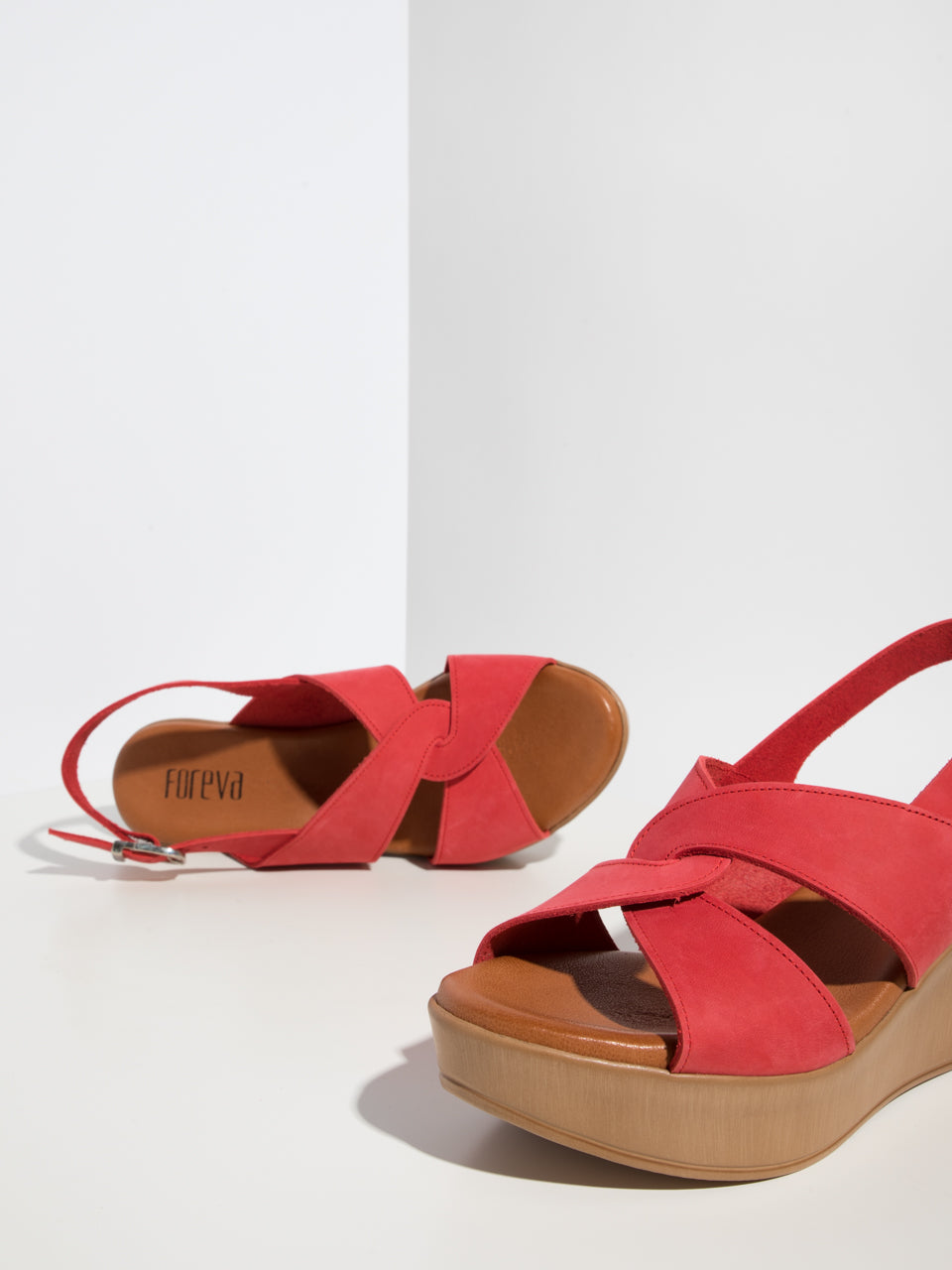 Foreva Red Buckle Sandals